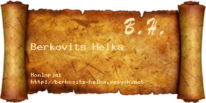Berkovits Helka névjegykártya